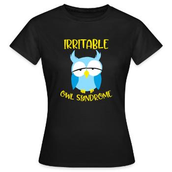 Reizbares Eulensyndrom Lustige Nachtvögel Humor - Frauen T-Shirt - Schwarz - Vorne - AI Model Female 172 dark (172cm)