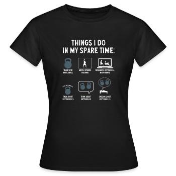 Kettlebell Træning Fitness Træning - Dame-T-shirt - sort - Foran - AI Model Female 172 dark (172cm)