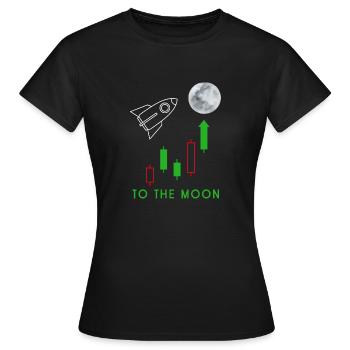 Candlesticks to the moon with rocket - Frauen T-Shirt - Schwarz - Vorne - AI Model Female 172 dark (172cm)