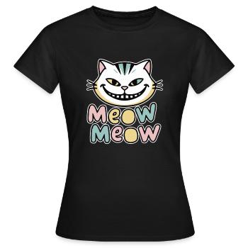MIAOU MIAOU - T-shirt Femme - noir - Devant - AI Model Female 172 dark (172cm)