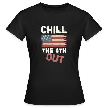 Drôle de dicton le 4 juillet - T-shirt Femme - noir - Devant - AI Model Female 172 dark (172cm)