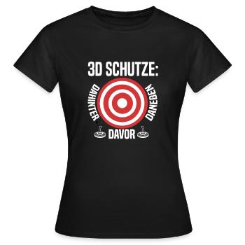 Eisstockschütze Bayrisches Stockschießen - Frauen T-Shirt - Schwarz - Vorne - AI Model Female 172 dark (172cm)