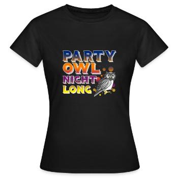 Night Owl Neon Birds Of Prey Nocturnal Bird Lover - Women's T-Shirt - black - Front - AI Model Female 172 dark (172cm)