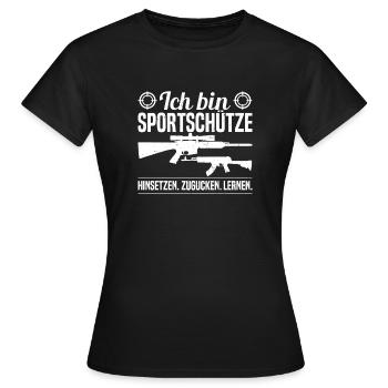 Club de tir Stand de tir pour le tir sportif - T-shirt Femme - noir - Devant - AI Model Female 172 dark (172cm)