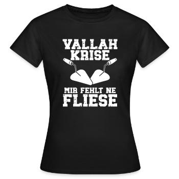 Fliesenlegen Plattenleger Silikon - Frauen T-Shirt - Schwarz - Vorne - AI Model Female 172 dark (172cm)