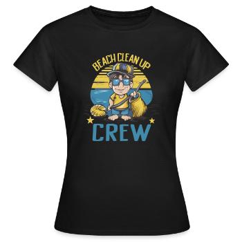 Badestrand & Meer plastikfrei gegen Verschmutzung - Frauen T-Shirt - Schwarz - Vorne - AI Model Female 172 dark (172cm)