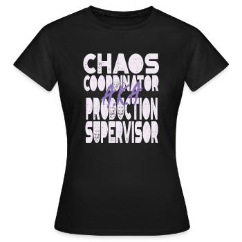 Buhen den Produktionsleiter aus - Frauen T-Shirt - Schwarz - Vorne - AI Model Female 172 dark (172cm)