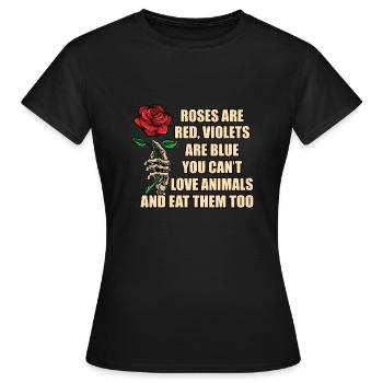 Roses are Red - Frauen T-Shirt - Schwarz - Vorne - AI Model Female 172 dark (172cm)