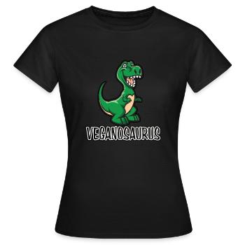 Veganosaurus lustiger Dinosaurier Vegan - Frauen T-Shirt - Schwarz - Vorne - AI Model Female 172 dark (172cm)