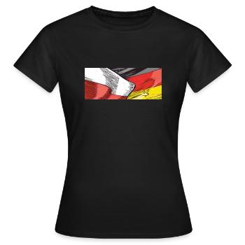 POLOGNE, ALLEMAGNE - T-shirt Femme - noir - Devant - AI Model Female 172 dark (172cm)