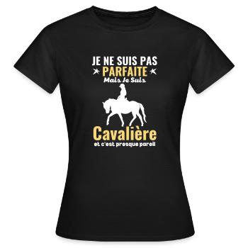Je Ne Suis Pas Parfaite Mais Je Suis Cavalière - T-shirt Femme - noir - Devant - AI Model Female 172 dark (172cm)
