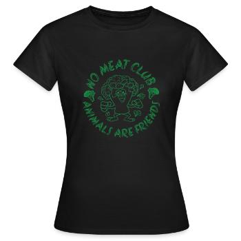 No Meat Club Animals are Friends - Frauen T-Shirt - Schwarz - Vorne - AI Model Female 172 dark (172cm)