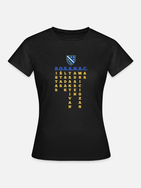 Bosnien Flagge Bosna Shirt – Perfektes Bosnische - Frauen T-Shirt - Schwarz