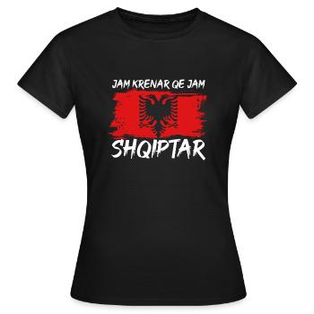 Albanien Trikot Kosovo Albanische Flagge Adler - Frauen T-Shirt - Schwarz - Vorne - AI Model Female 172 dark (172cm)