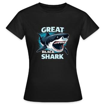 GROSSER SCHWARZHAI - Frauen T-Shirt - Schwarz - Vorne - AI Model Female 172 dark (172cm)