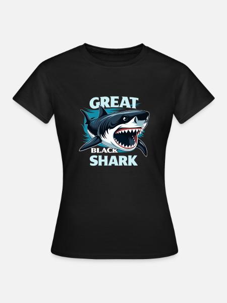 GROSSER SCHWARZHAI - Frauen T-Shirt - Schwarz