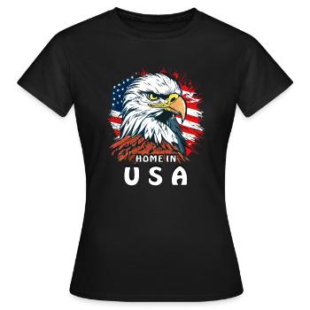 HABITAT DU PYGARGUE À QUEUE BLANCHE AUX ÉTATS-UNIS - T-shirt Femme - noir - Devant - AI Model Female 172 dark (172cm)