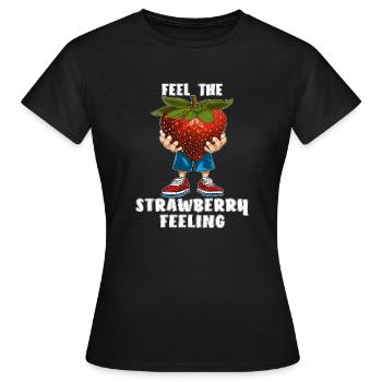 FEEL THE STRAWBERRY FEELING - Women's T-Shirt - black - Front - AI Model Female 172 dark (172cm)