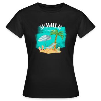 Sensations estivales - T-shirt Femme - noir - Devant - AI Model Female 172 dark (172cm)