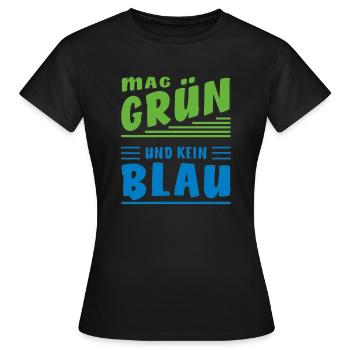 AIME LE VERT ET PAS LE BLEU - T-shirt Femme - noir - Devant - AI Model Female 172 dark (172cm)