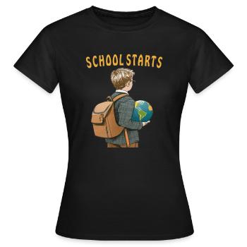 SCHOOL STARTS - Frauen T-Shirt - Schwarz - Vorne - AI Model Female 172 dark (172cm)