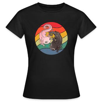 Ying and Yang Axolotl - Women's T-Shirt - black - Front - AI Model Female 172 dark (172cm)