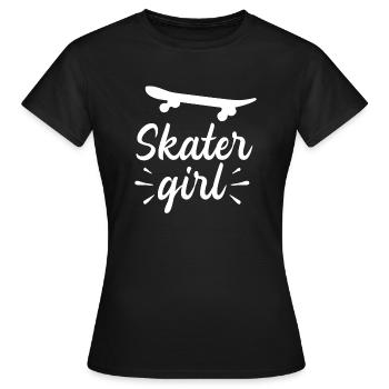 Skater Girl Fille Skateboard Skateuse Planche sk8 - T-shirt Femme - noir - Devant - AI Model Female 172 dark (172cm)