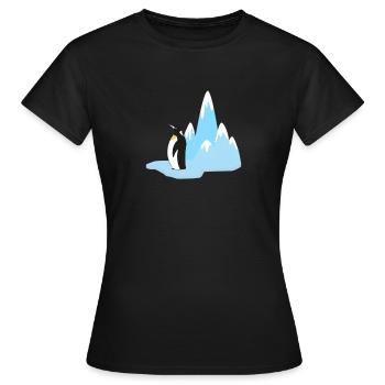 Glacier avec pingouin oiseau habitat animal T-Shirt - T-shirt Femme - noir - Devant - AI Model Female 172 dark (172cm)