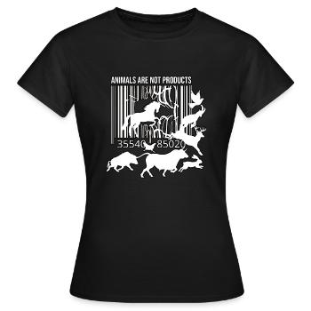 Animals are not Products - Frauen T-Shirt - Schwarz - Vorne - AI Model Female 172 dark (172cm)