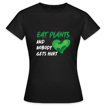 Iss Pflanzen und niemand wird verletzt - Frauen T-Shirt - Schwarz - Vorne - AI Model Female 172 dark (172cm)