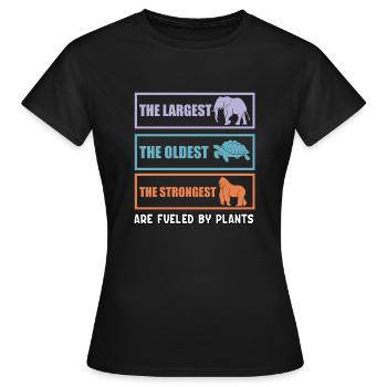 Angetrieben durch Pflanzen - Frauen T-Shirt - Schwarz - Vorne - AI Model Female 172 dark (172cm)