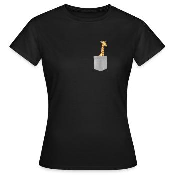 Tasche Giraffe T-Shirt - Lustiges großes Tier Giraffe - Frauen T-Shirt - Schwarz - Vorne - AI Model Female 172 dark (172cm)