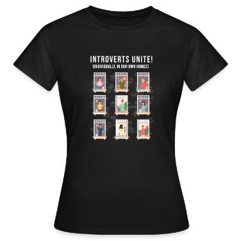 Les introvertis unissent l’humour sarcastique Le sarcasme - T-shirt Femme - noir - Devant - AI Model Female 172 dark (172cm)