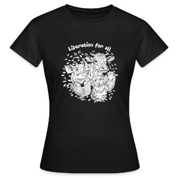 Libération de tous les êtres vivants Motif Vegan - T-shirt Femme - noir - Devant - AI Model Female 172 dark (172cm)