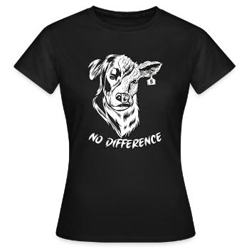 Kein Unterschied Kuh und Hund - Frauen T-Shirt - Schwarz - Vorne - AI Model Female 172 dark (172cm)