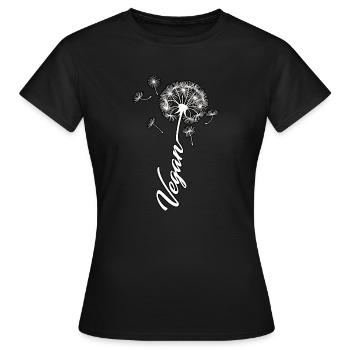 Vegan Pusteblume Naturliebhaber - Frauen T-Shirt - Schwarz - Vorne - AI Model Female 172 dark (172cm)