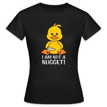 Ich bin kein Nugget Lustig Vegan - Frauen T-Shirt - Schwarz - Vorne - AI Model Female 172 dark (172cm)
