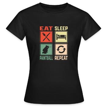 Manger dormir Paintball Répéter Paintballer Tactique Pl - T-shirt Femme - noir - Devant - AI Model Female 172 dark (172cm)