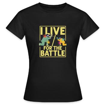 Je vis pour la bataille Joueur tactique Paintball - T-shirt Femme - noir - Devant - AI Model Female 172 dark (172cm)