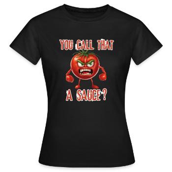 VOUS APPELEZ CELA UNE SAUCE - T-shirt Femme - noir - Devant - AI Model Female 172 dark (172cm)