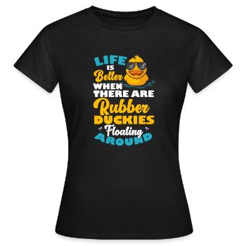 Canard en caoutchouc Canard en caoutchouc - T-shirt Femme - noir - Devant - AI Model Female 172 dark (172cm)