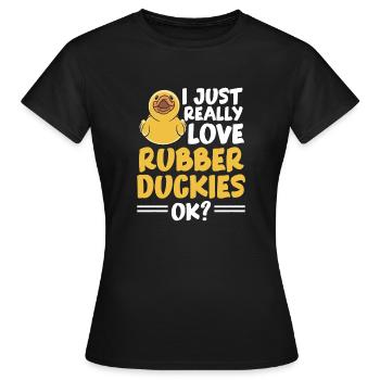Canard en caoutchouc Canard en caoutchouc - T-shirt Femme - noir - Devant - AI Model Female 172 dark (172cm)