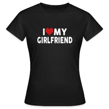 Vintage J’aime ma copine Gf I Heart - T-shirt Femme - noir - Devant - AI Model Female 172 dark (172cm)