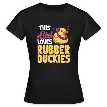Canard en caoutchouc Canard en caoutchouc - T-shirt Femme - noir - Devant - AI Model Female 172 dark (172cm)