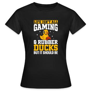 Canard en caoutchouc Canard en caoutchouc - T-shirt Femme - noir - Devant - AI Model Female 172 dark (172cm)