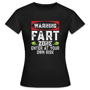 fart farting farting farting - Women's T-Shirt - black - Front - AI Model Female 172 dark (172cm)