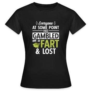 fart farting farting farting - Women's T-Shirt - black - Front - AI Model Female 172 dark (172cm)