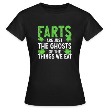 fart farting farting farting - Women's T-Shirt - black - Front - AI Model Female 172 dark (172cm)
