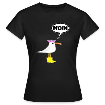Moin Seagull Boots Speech Bubble Women Rubber Boots - Women's T-Shirt - black - Front - AI Model Female 172 dark (172cm)