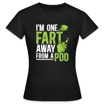 fart farting farting farting - Women's T-Shirt - black - Front - AI Model Female 172 dark (172cm)